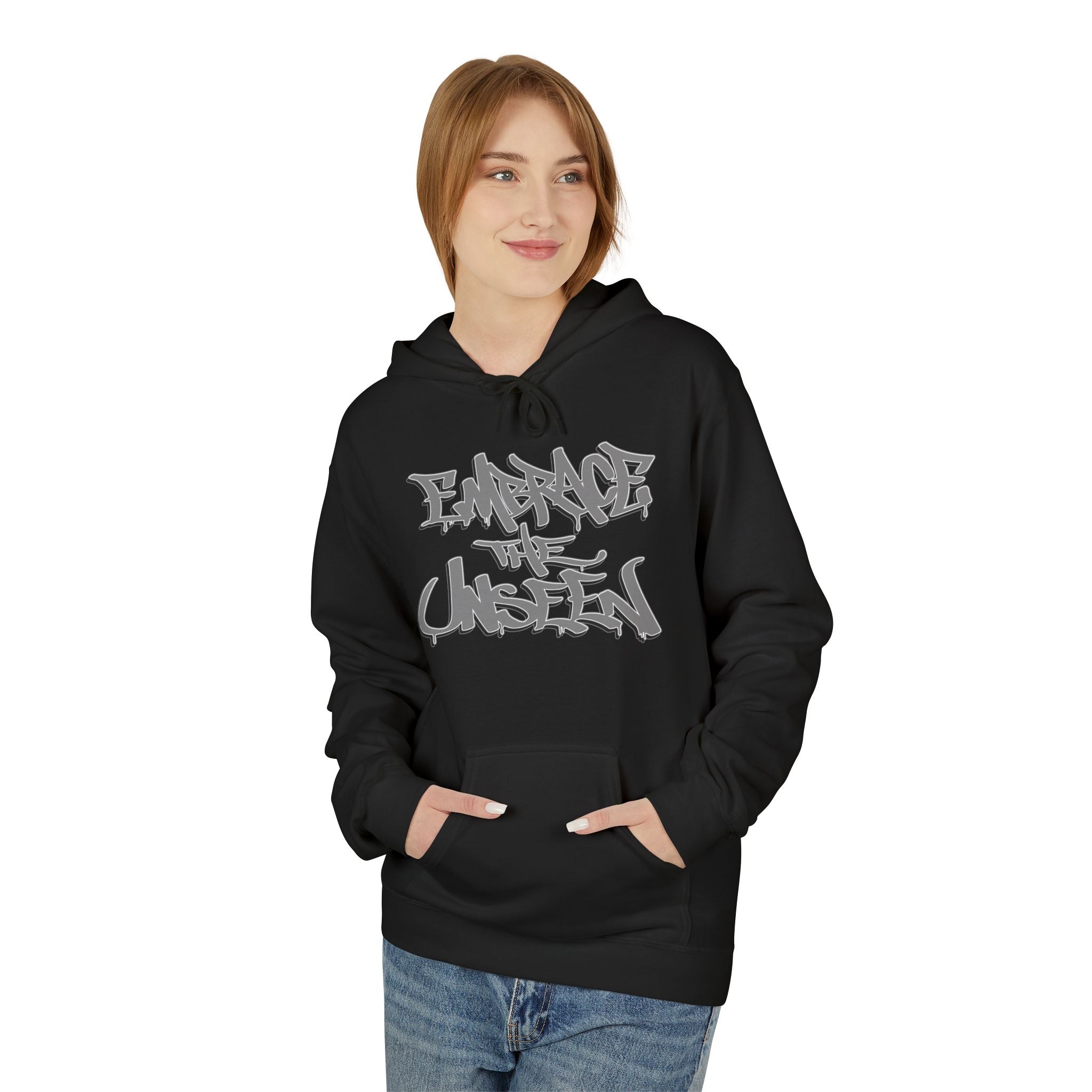 Graffiti-Inspired Unisex Fleece Hoodie - Embrace the Unseen