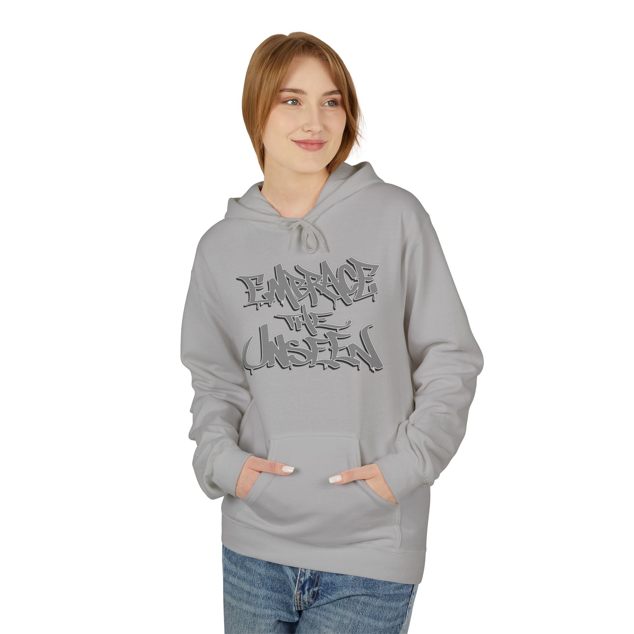 Graffiti-Inspired Unisex Fleece Hoodie - Embrace the Unseen