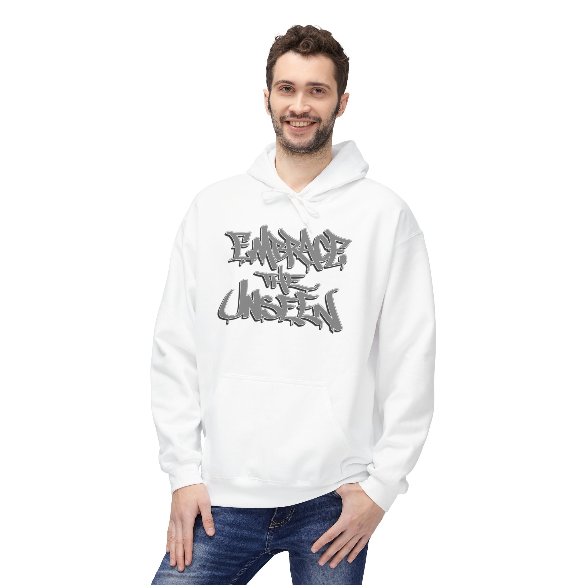 Graffiti-Inspired Unisex Fleece Hoodie - Embrace the Unseen