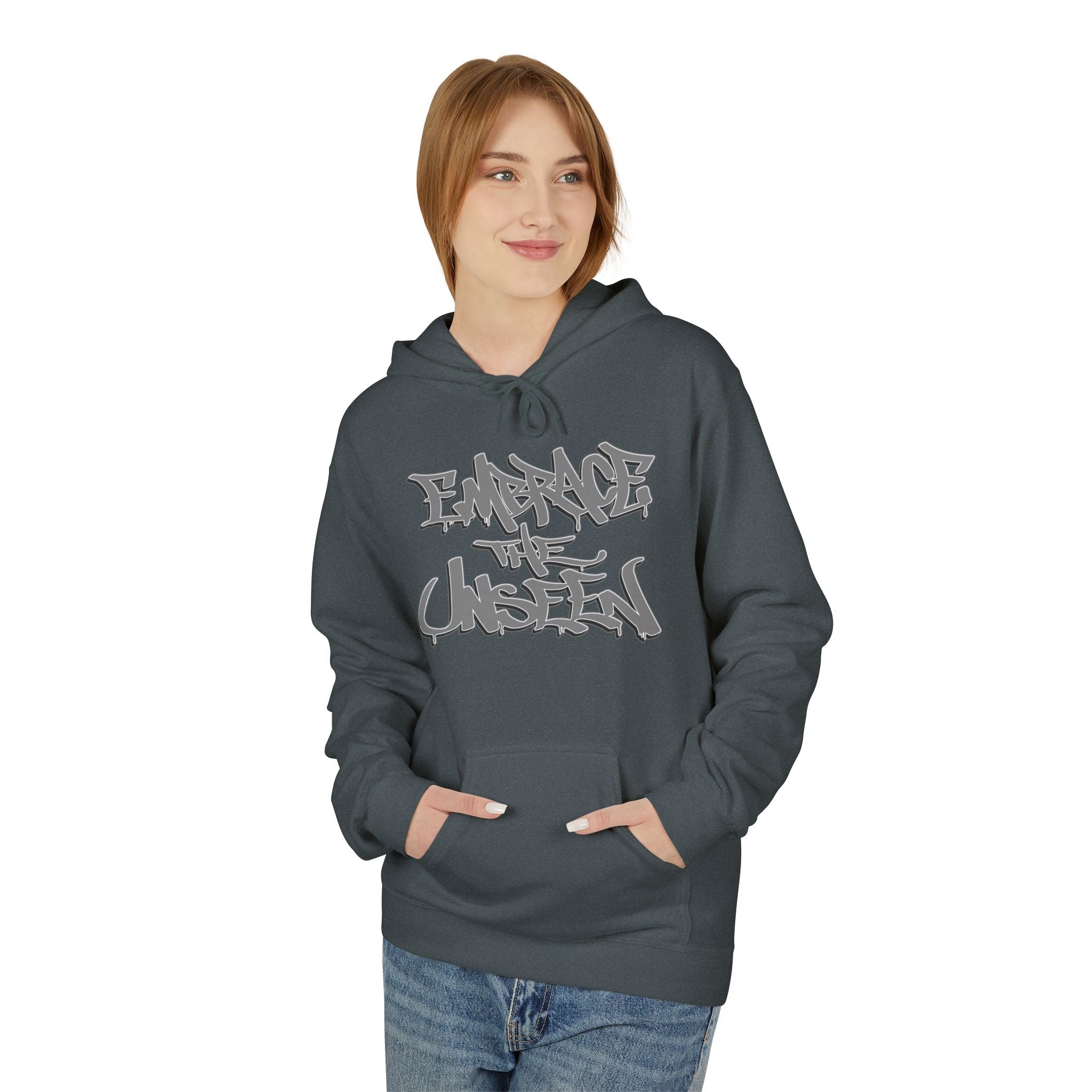 Graffiti-Inspired Unisex Fleece Hoodie - Embrace the Unseen