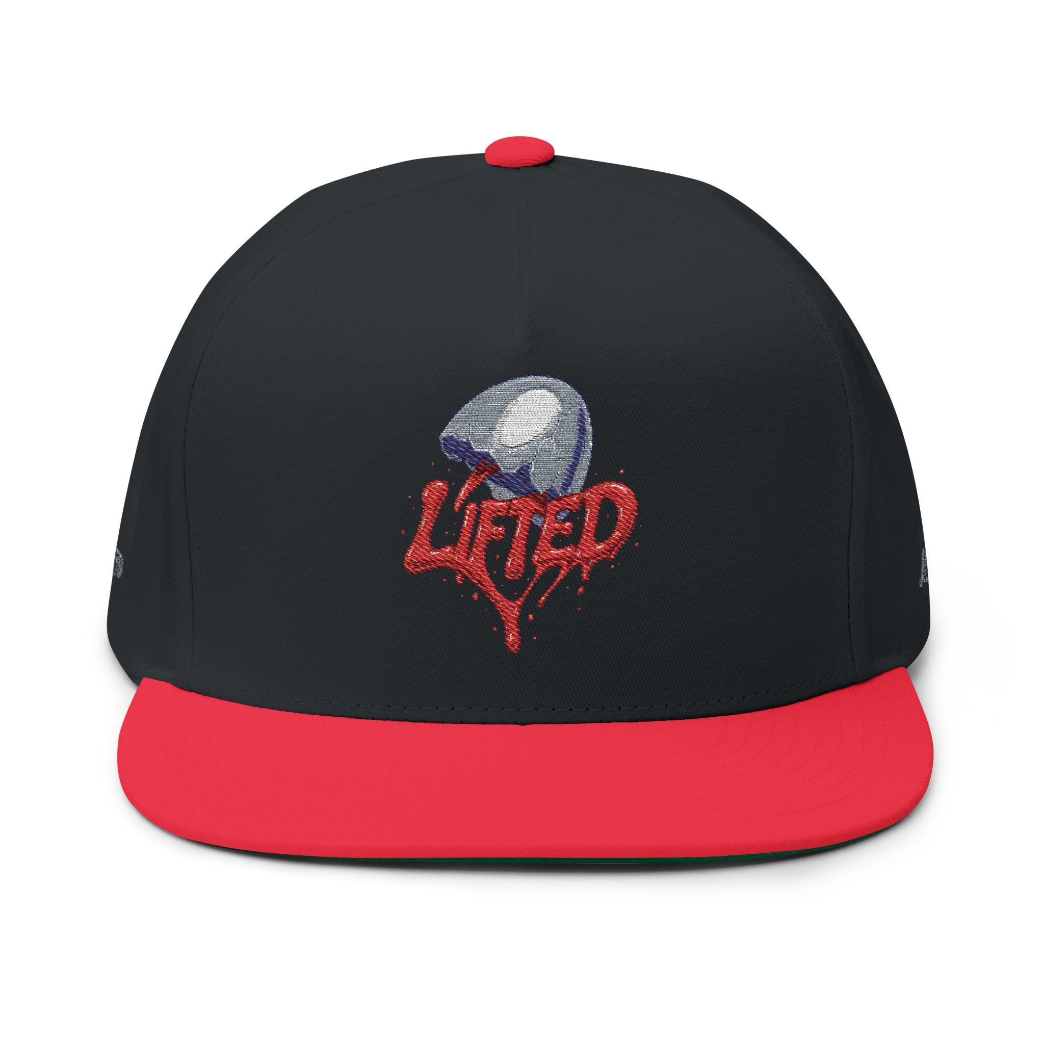 Lifted Embroidered Flat Bill Cap