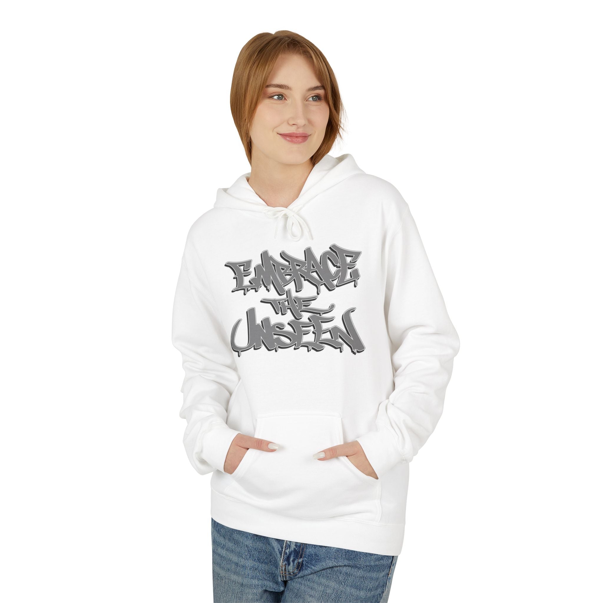 Graffiti-Inspired Unisex Fleece Hoodie - Embrace the Unseen