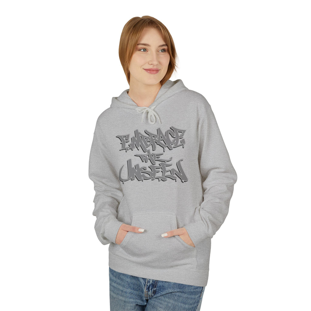 Graffiti-Inspired Unisex Fleece Hoodie - Embrace the Unseen