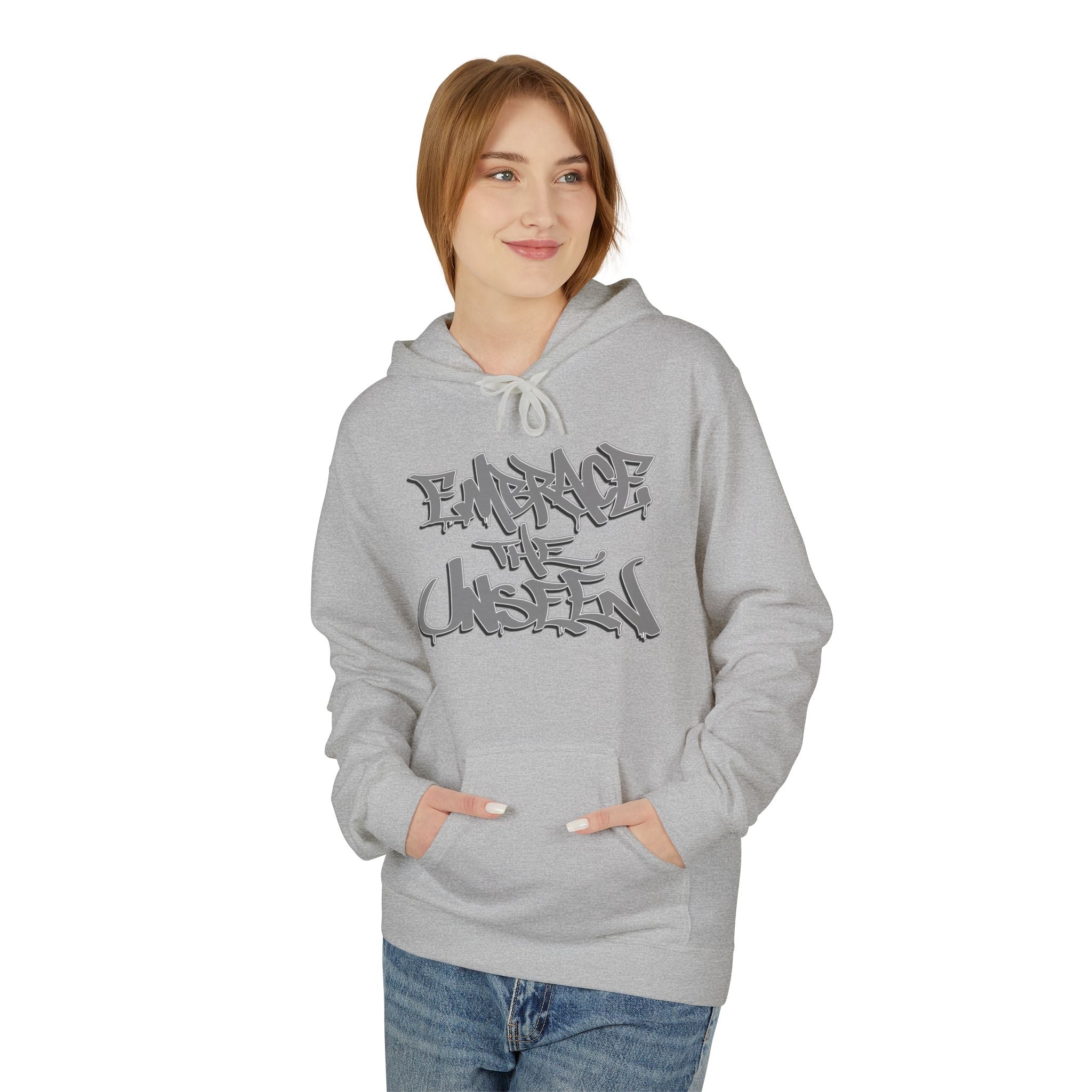 Graffiti-Inspired Unisex Fleece Hoodie - Embrace the Unseen