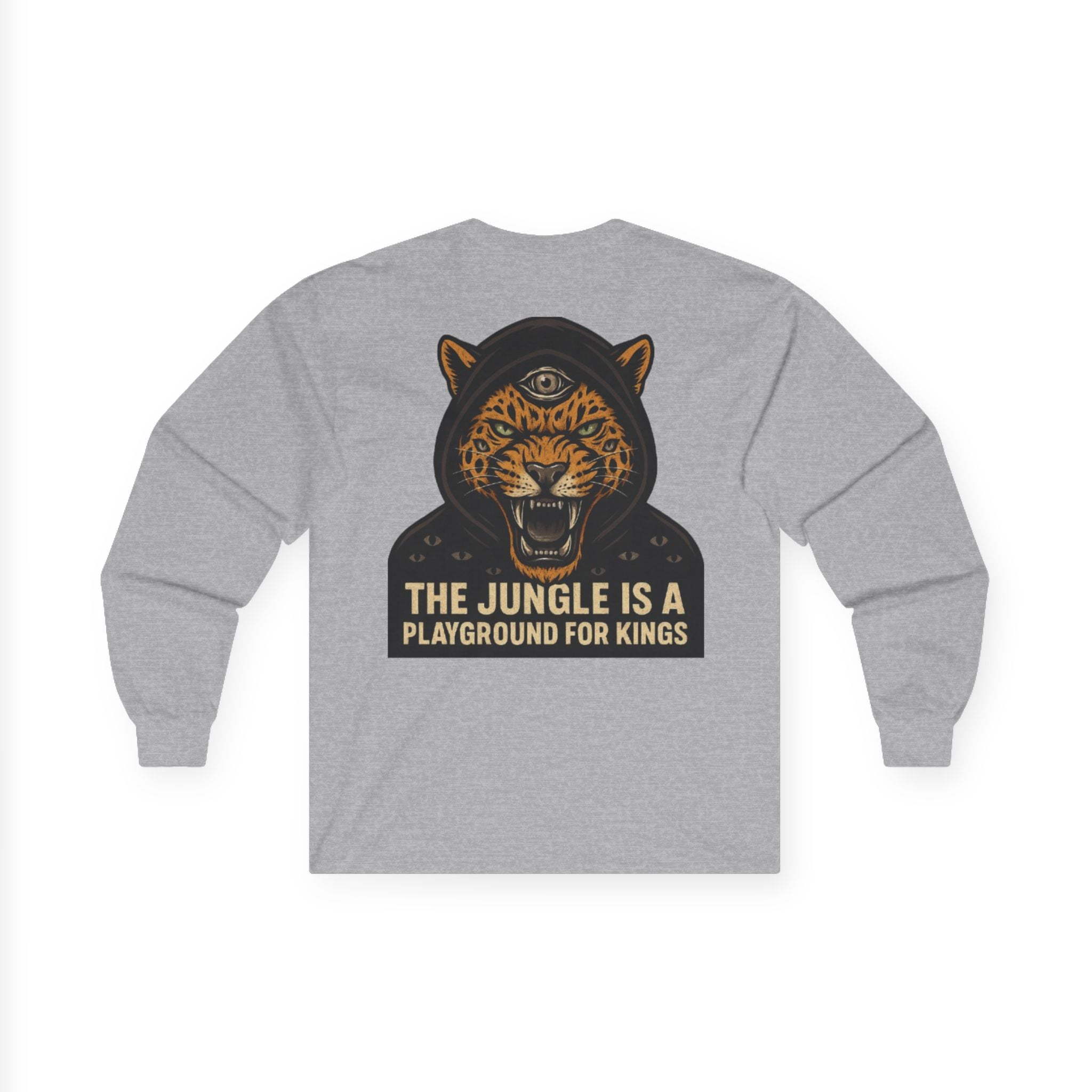 Unisex Long Sleeve Tee with Jungle King Design